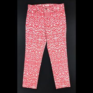 Jones New York 10" High Rise Animal Print Jeans 10